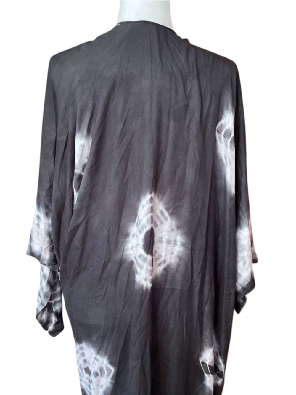 Free People Spell Bound Duster Black White Tie Dye Boho Indie OS Whimsy Fairy - Picture 9 of 13